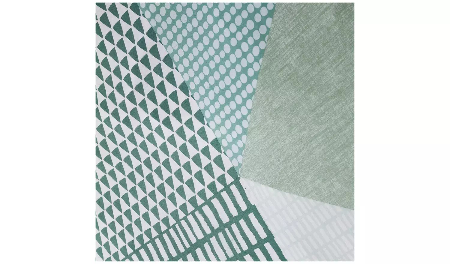 Catherine Lansfield Geometric Print Green Bedding Set-Single