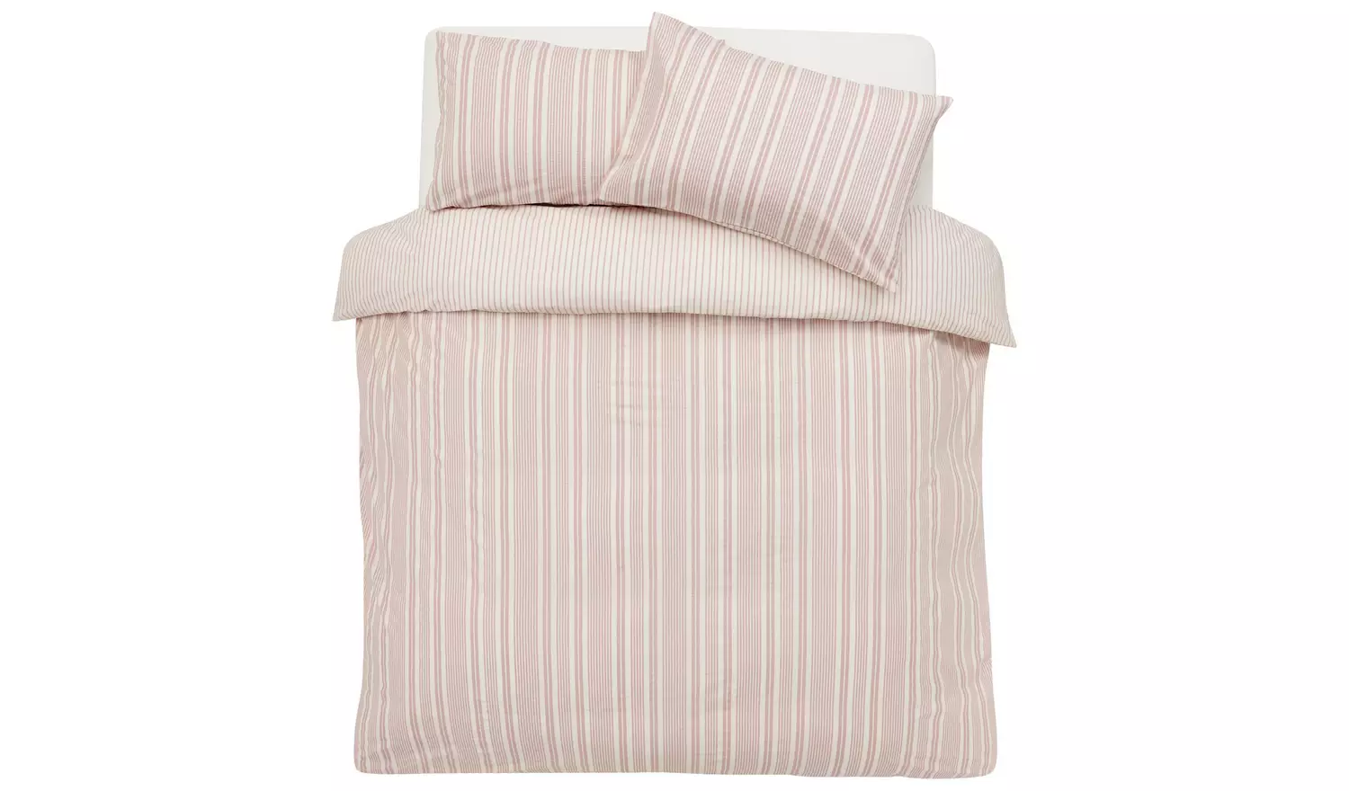 Argos Home Striped Seersucker Pink Bedding Set - Double