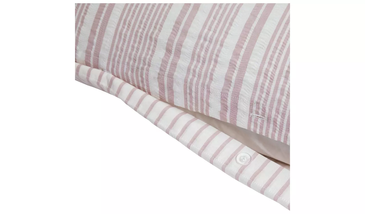 Argos Home Striped Seersucker Pink Bedding Set - Double
