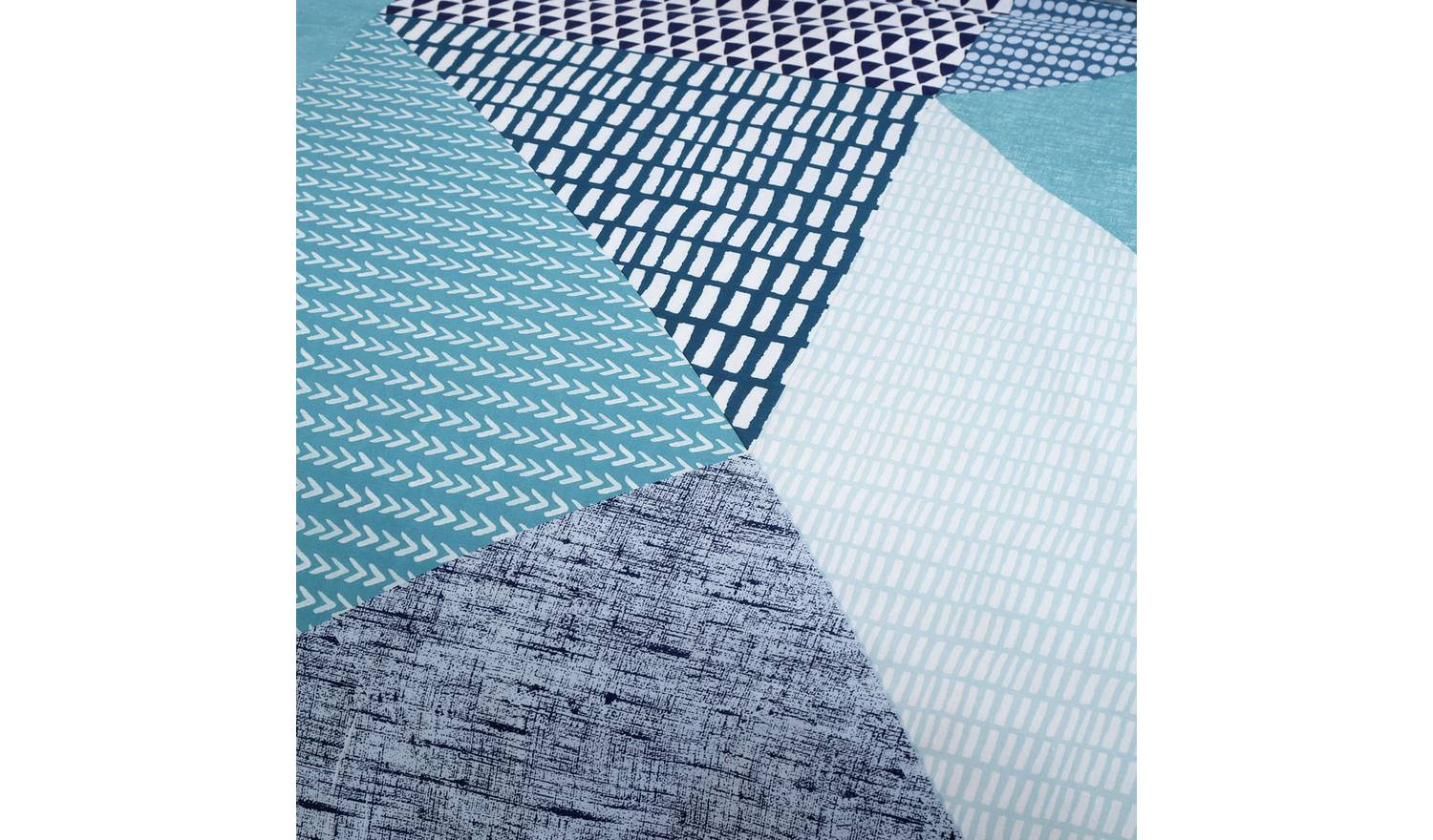 Catherine Lansfield Geometric Shapes Teal Bedding Set-Double