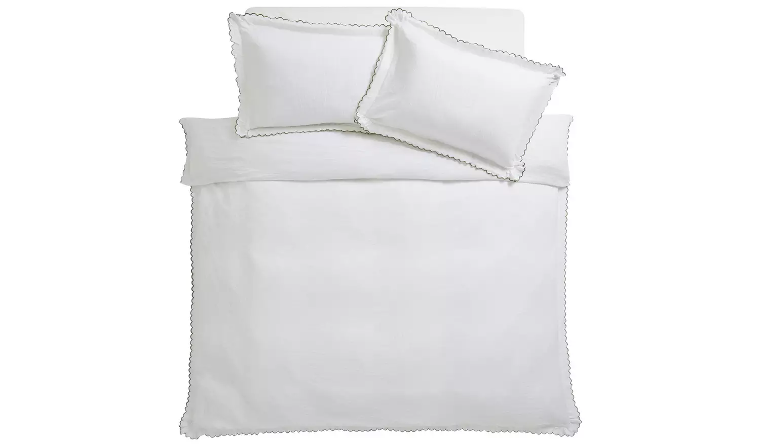 Argos Home Washed Scallop White Bedding Set - Double
