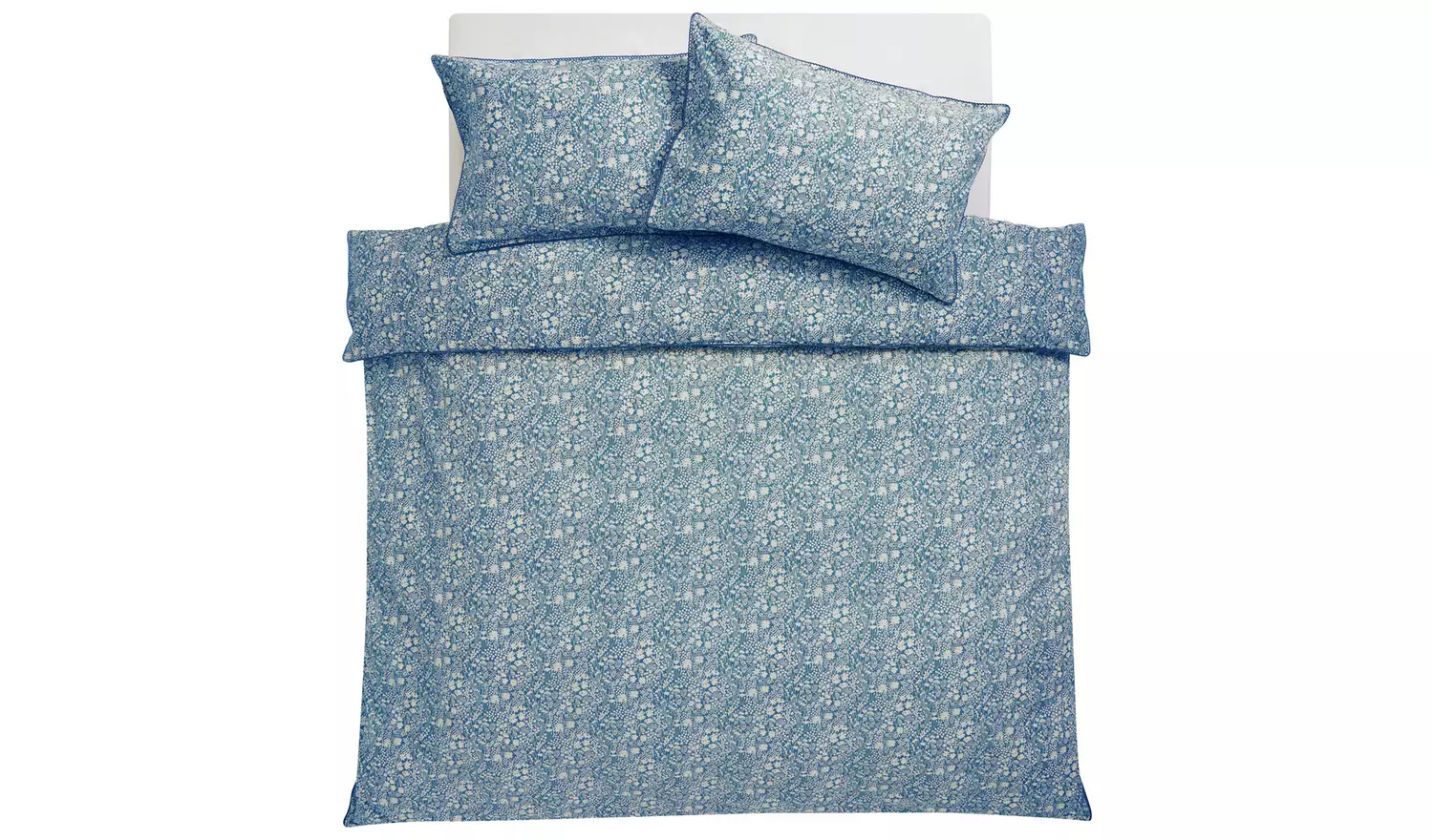 Argos Home Cotton Ditsy Floral Blue Bedding Set - Superking