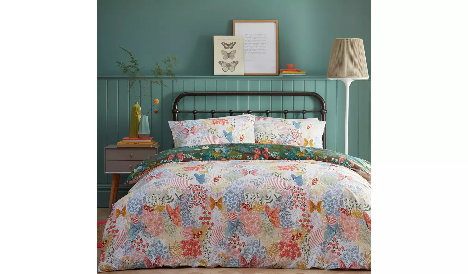 furn Forage Floral Teal Bedding Set - Double