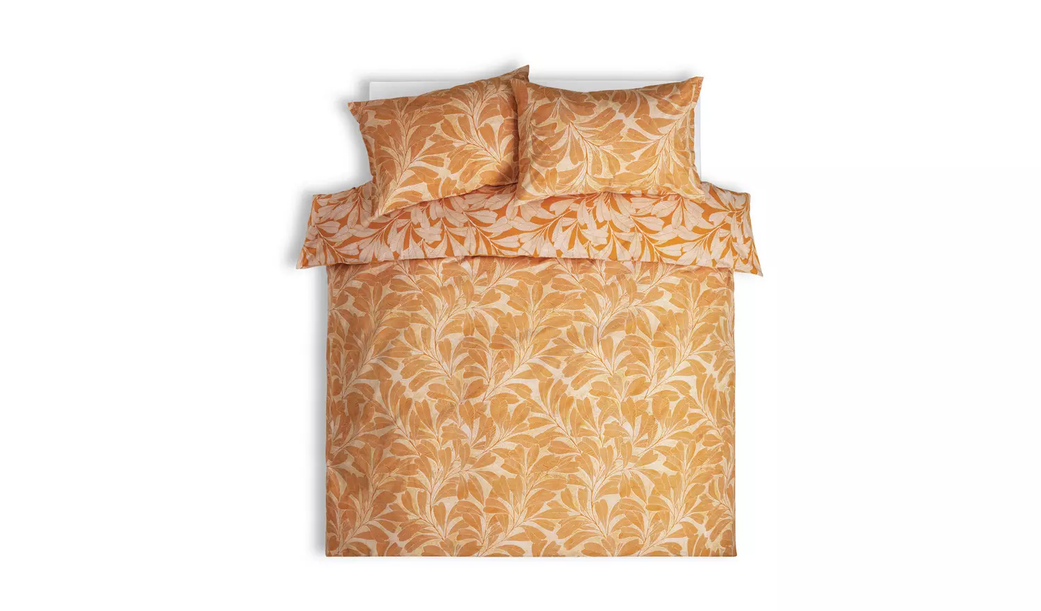 Habitat Cotton Linear Leaf Print Yellow Bedding Set- Double