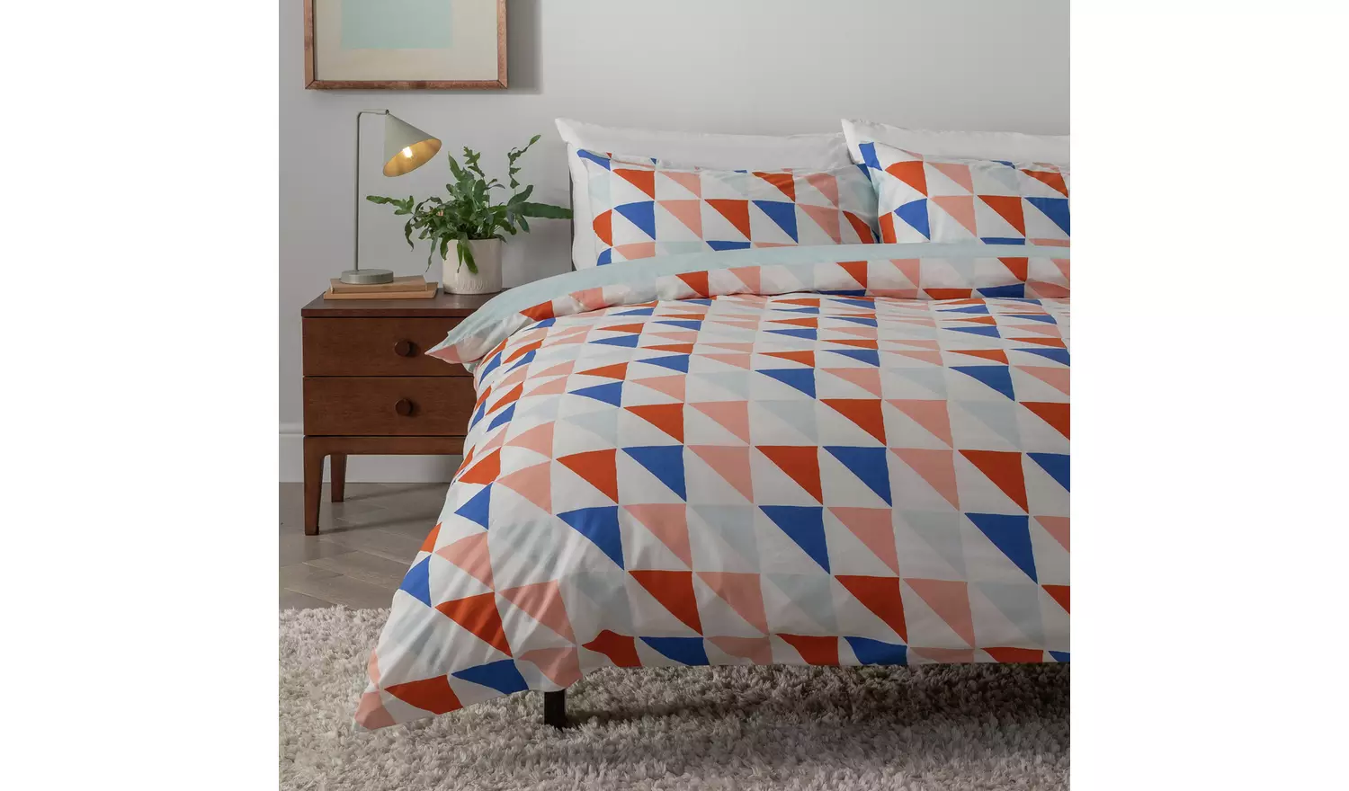 Habitat Multi Triangle Print Bedding Set - King Size