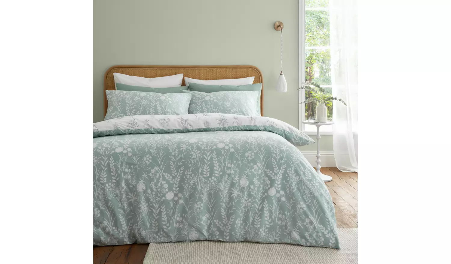 Bianca Cotton 200TC Wild Flowers White Bedding Set-Superking
