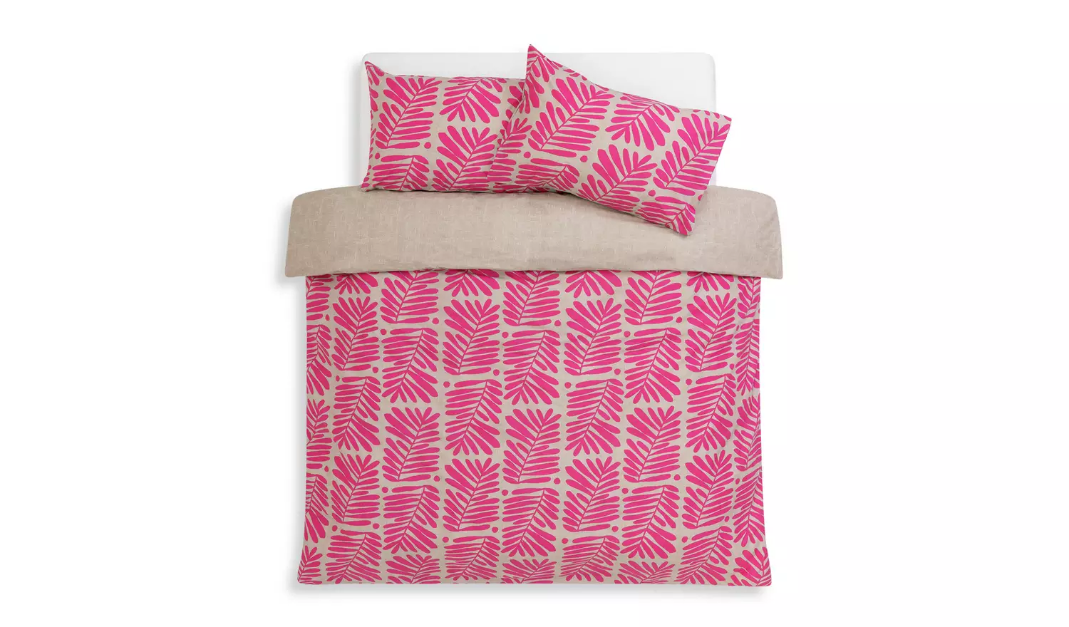 Habitat Cotton Paper Cut Leaf Pink Bedding Set - Double