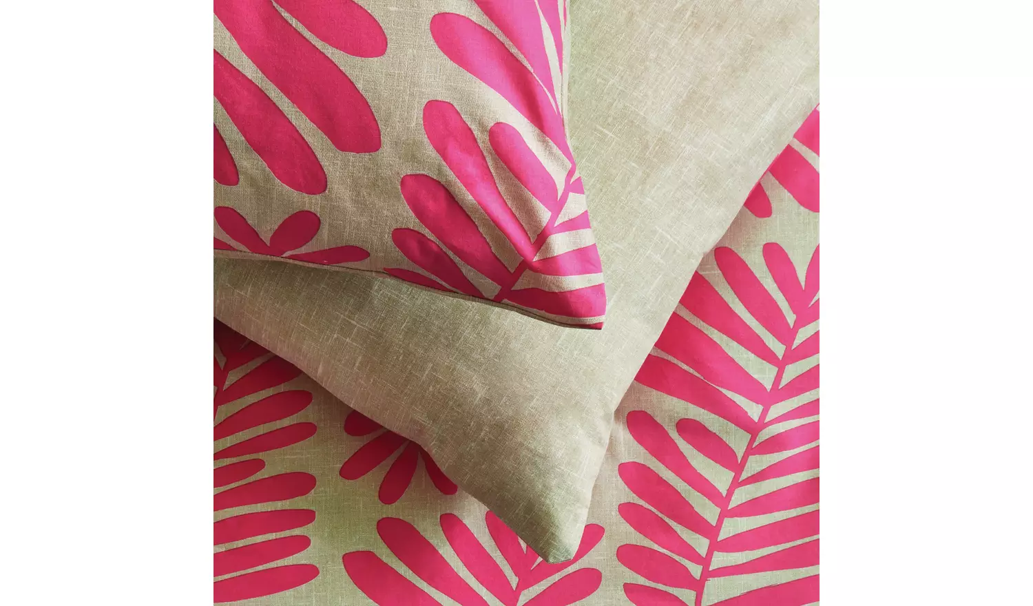Habitat Cotton Paper Cut Leaf Pink Bedding Set - Double
