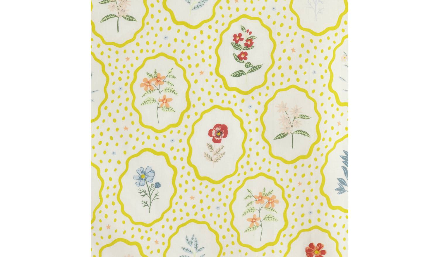 Argos Home Floral Woodblock Yellow Bedding Set - Double