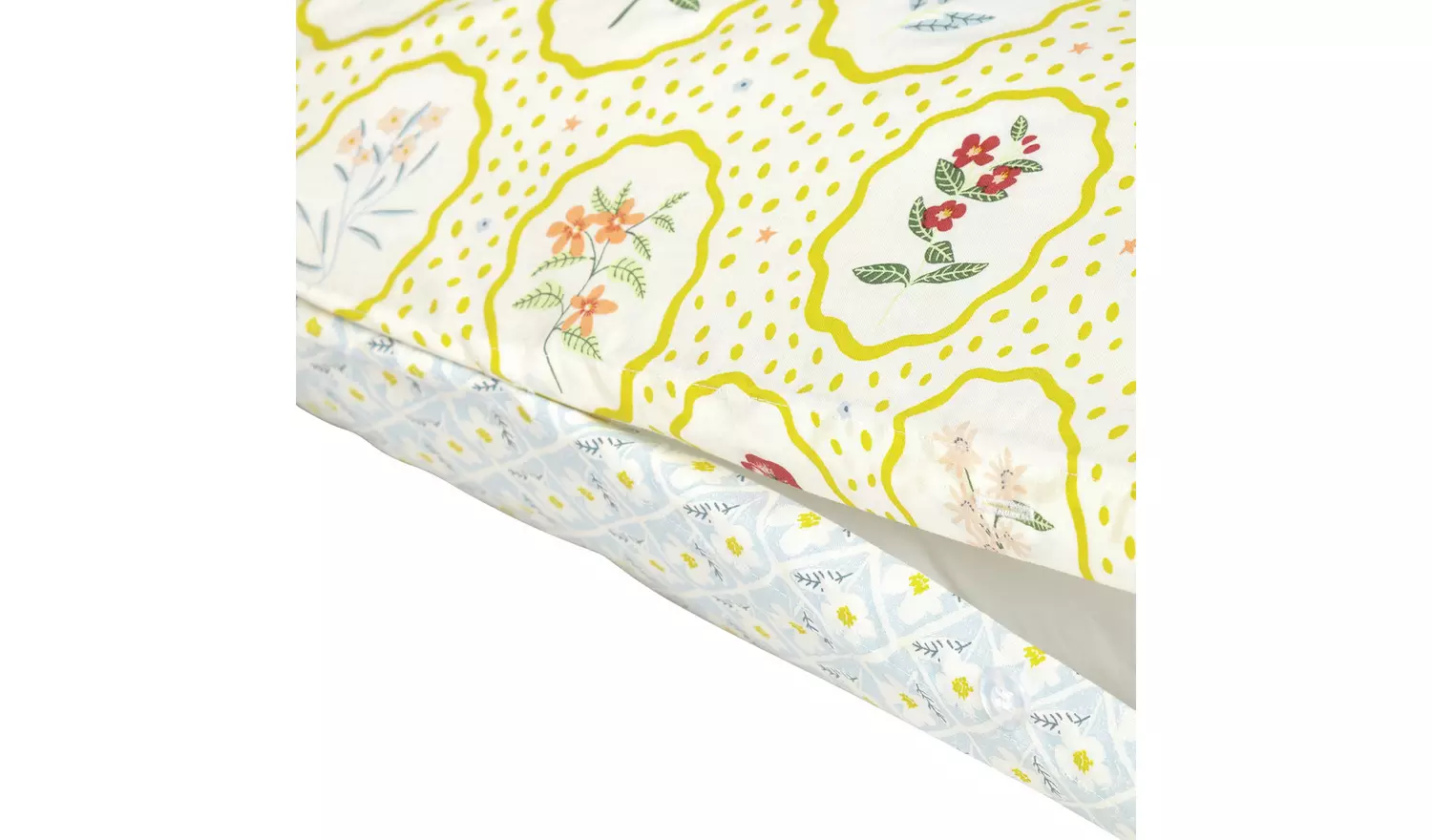 Argos Home Floral Woodblock Yellow Bedding Set - Double