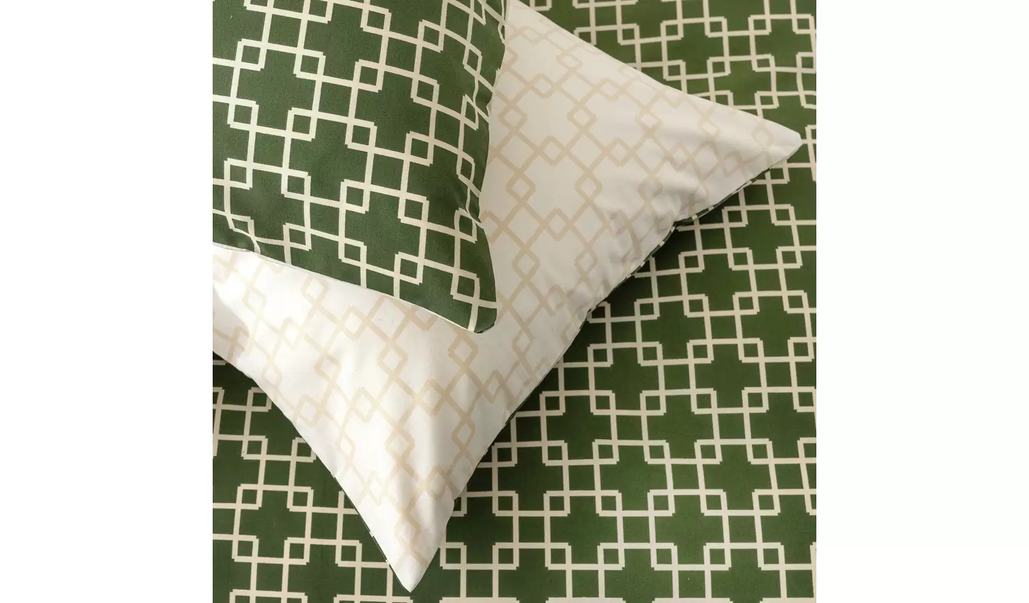 Habitat Geo Trellis Print Green Bedding Set - King size