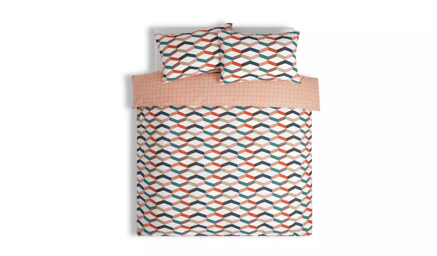 Habitat Geometric ZigZag Multicolour Bedding Set - Single