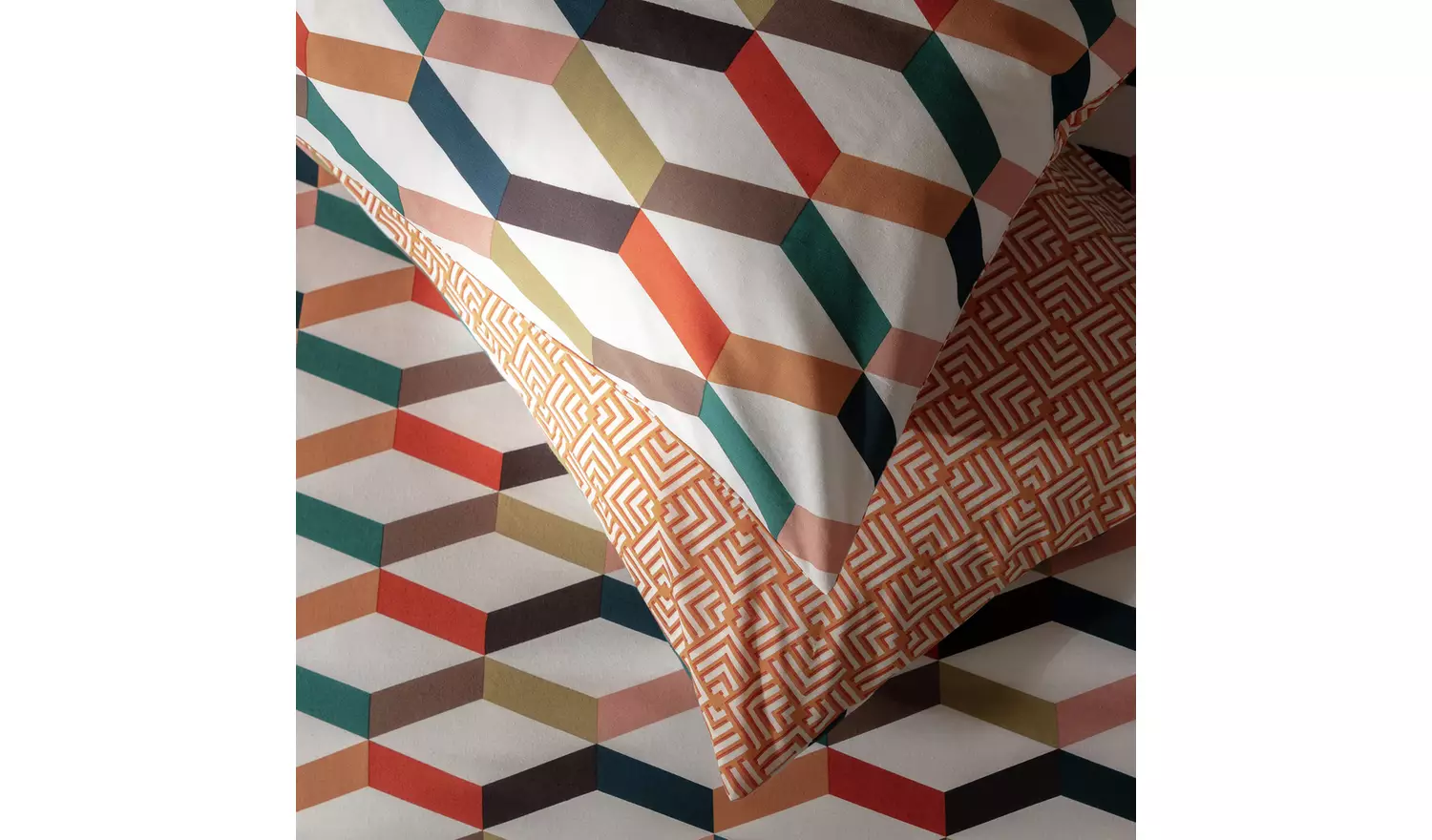 Habitat Geometric ZigZag Multicolour Bedding Set - Single