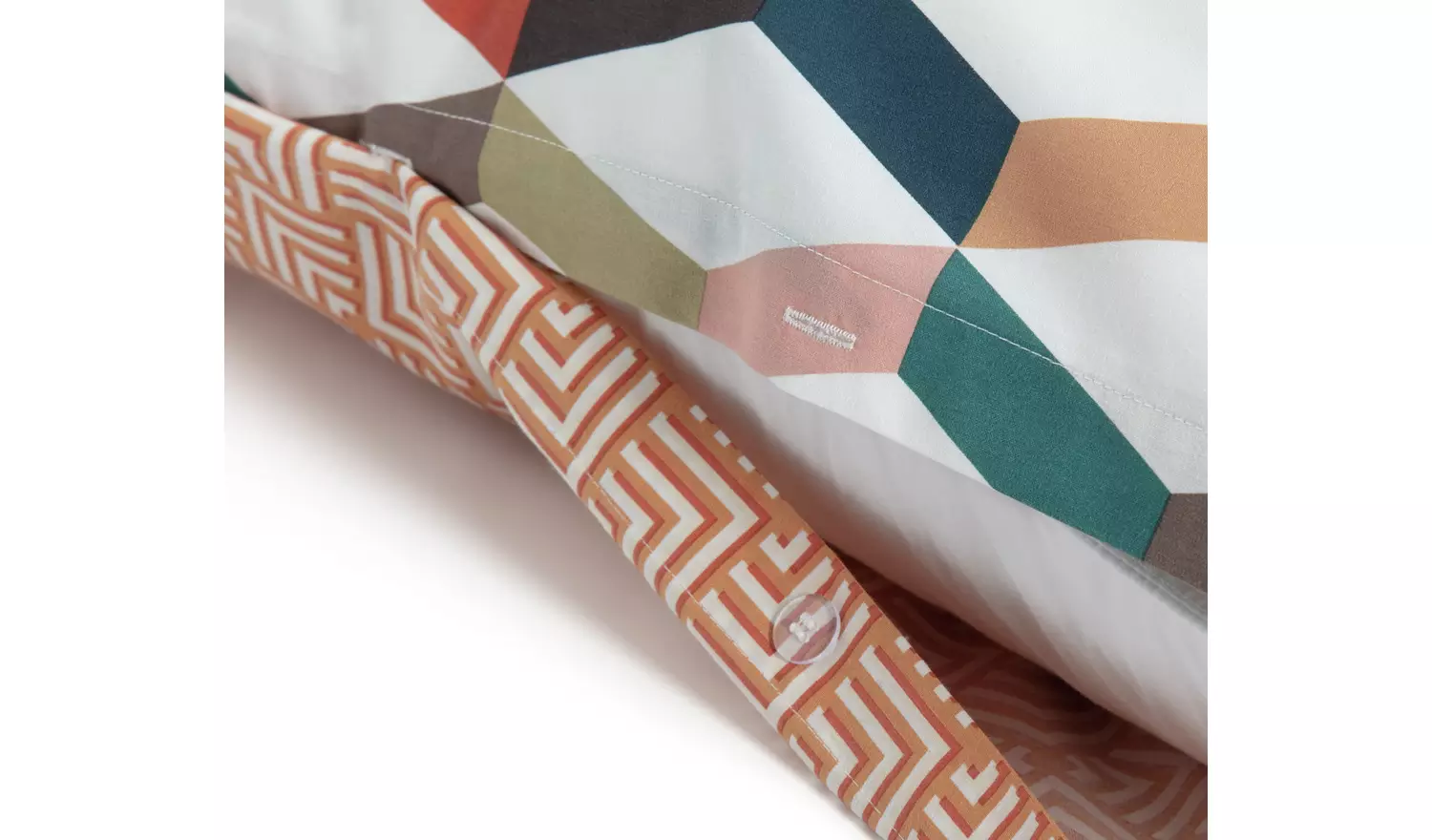 Habitat Geometric ZigZag Multicolour Bedding Set - Single