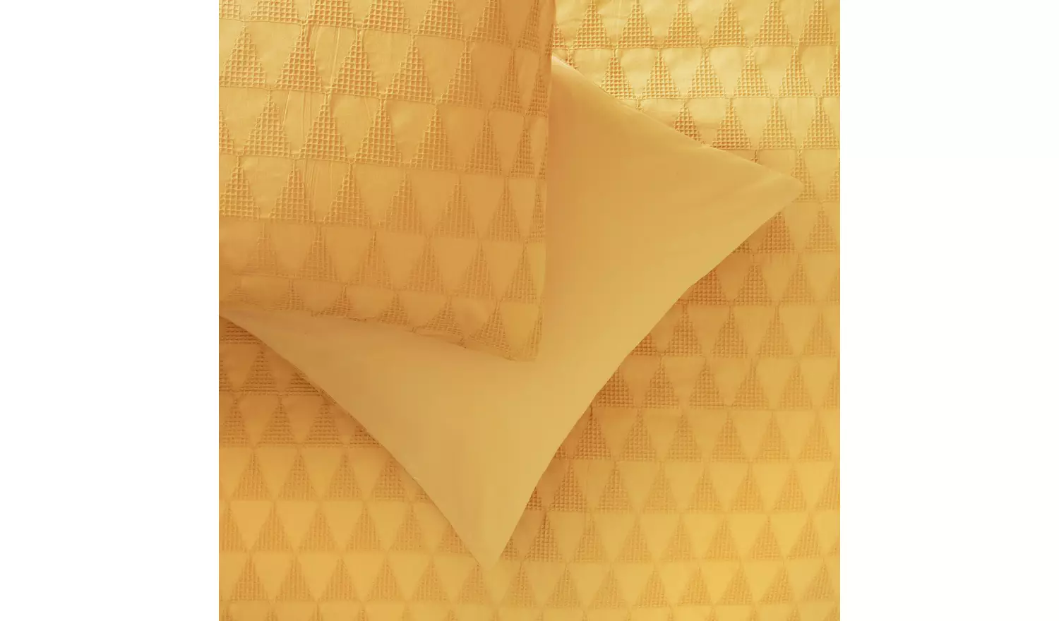 Habitat Cotton Triangle Waffle Mustard Bedding Set - King