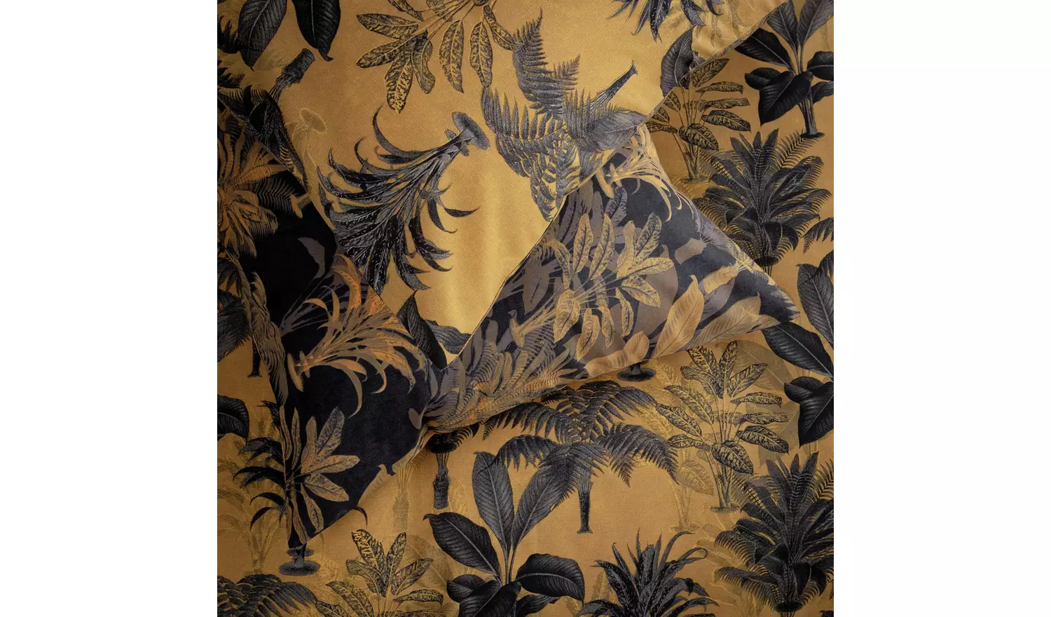 Habitat Palm Floral Print Mustard Bedding Set - Kingsize