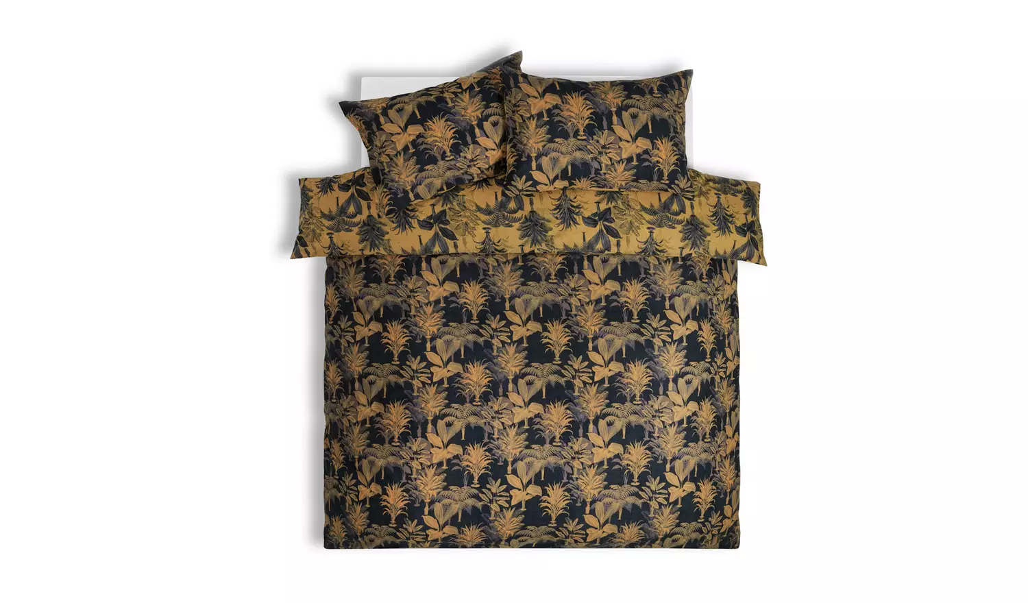 Habitat Palm Floral Print Mustard Bedding Set - Kingsize