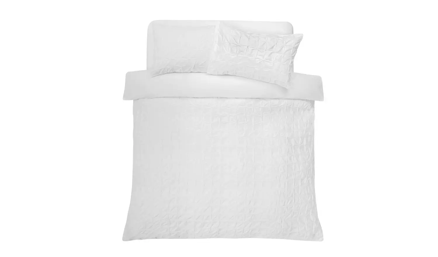 Argos Home Elastic Pintuck White Bedding Set - Single