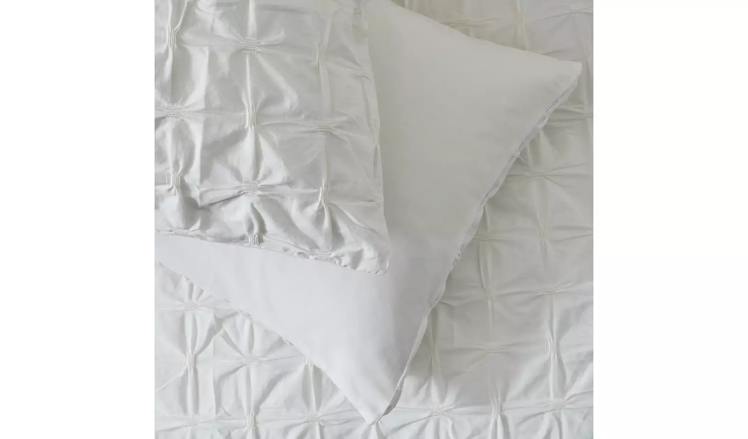 Argos Home Elastic Pintuck White Bedding Set - Single