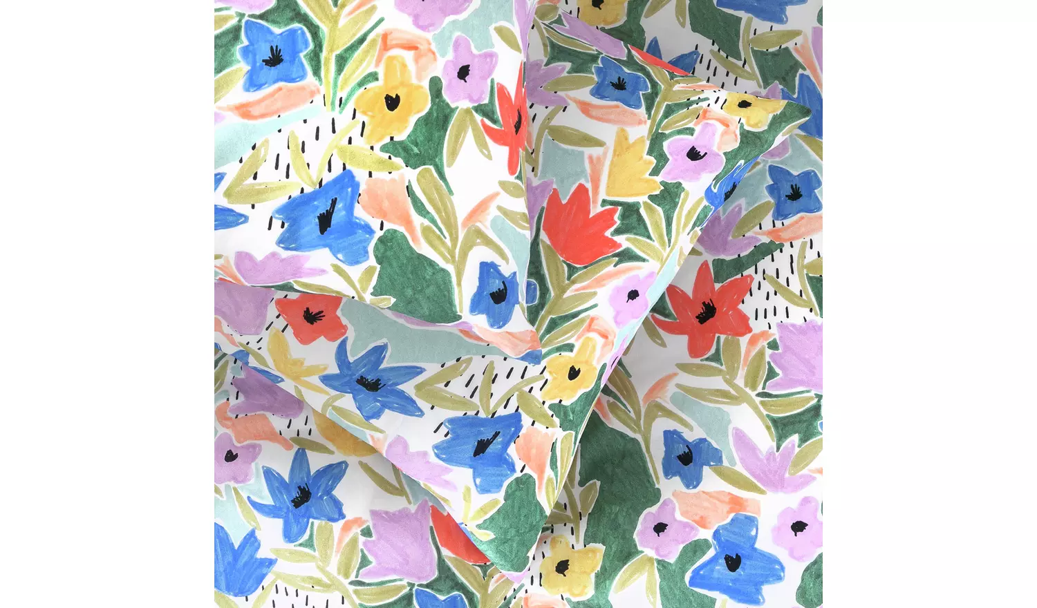 Habitat Cotton Sketchy Floral Bedding Set - King size