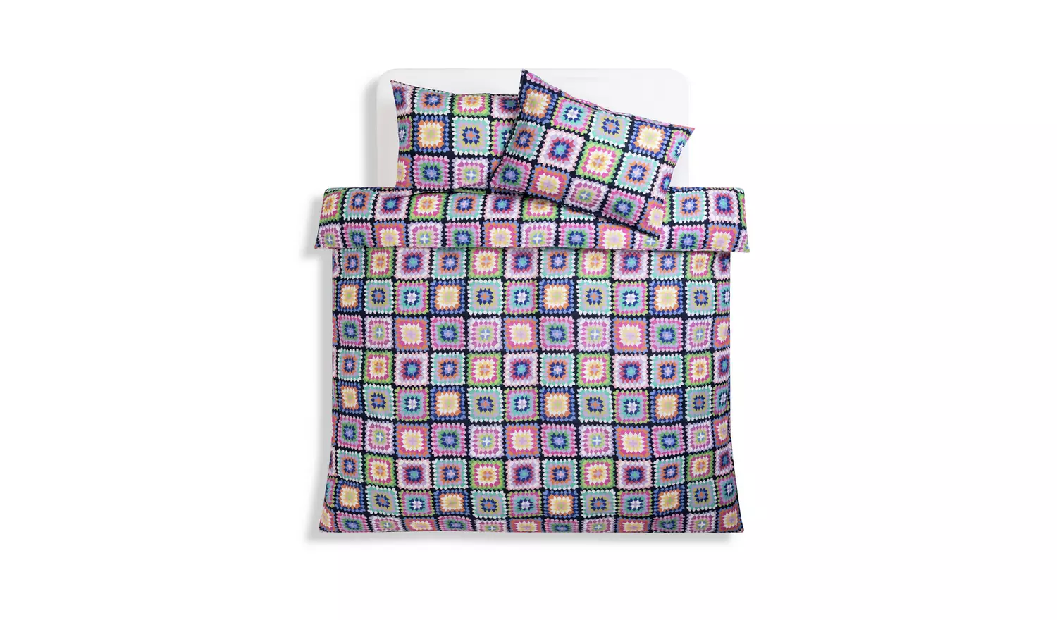 Habitat Cotton Crochet Print Bedding Set - Double