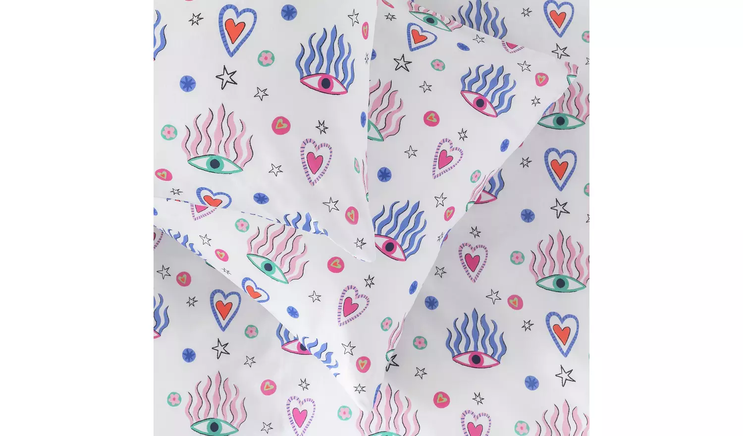 Habitat Cotton Eyes and Heart Print Bedding Set - Single