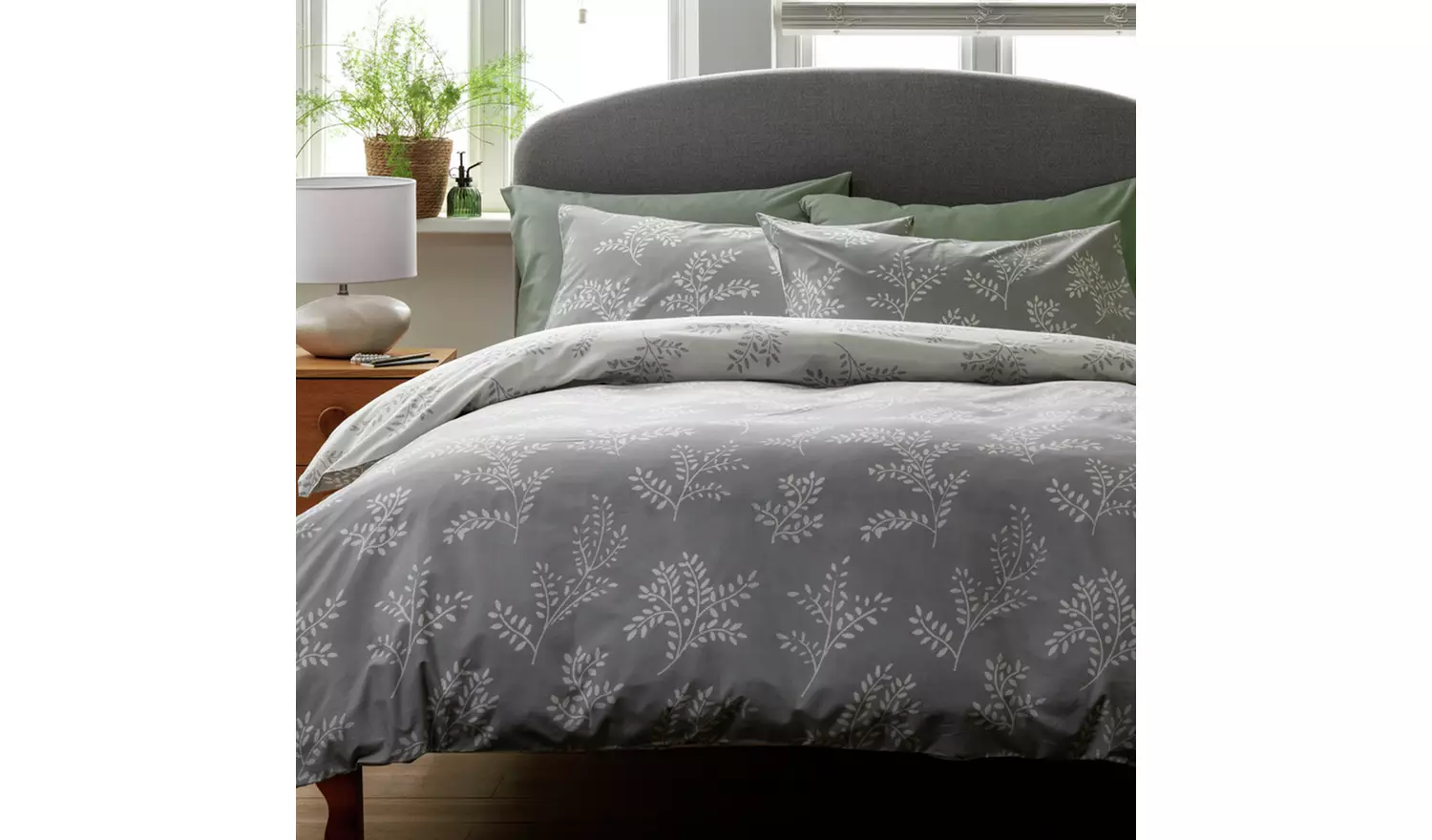 Argos Home Floral Trail Grey Bedding Set - Double