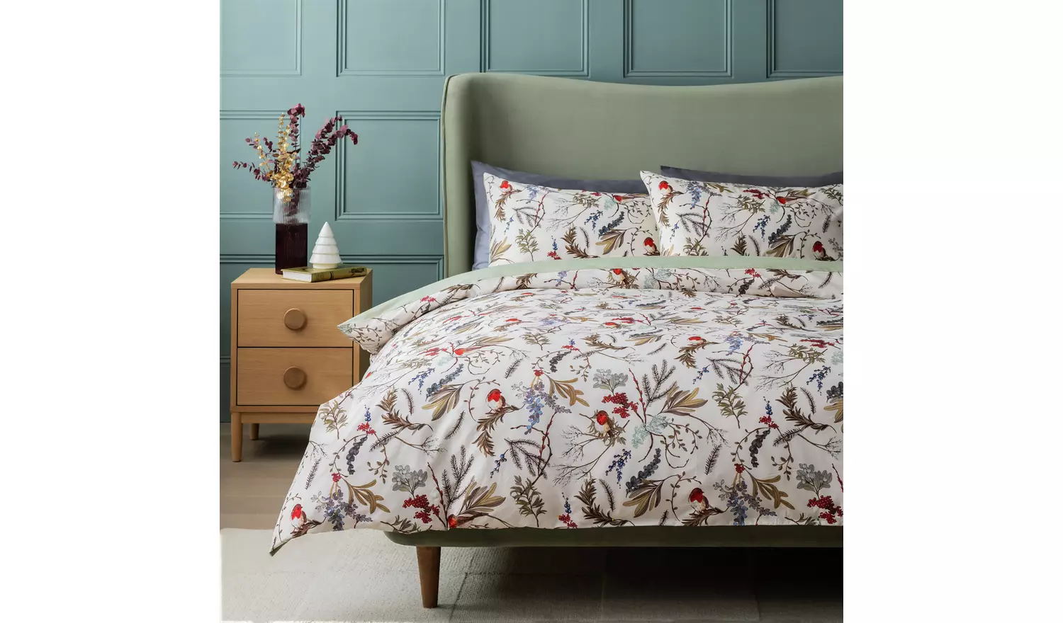 Habitat Cotton Robin Foliage Neutral Bedding Set - King