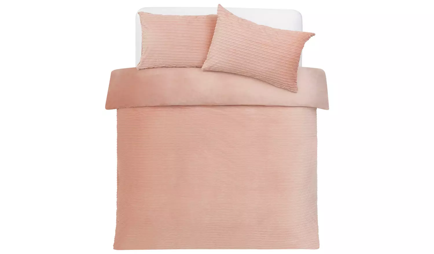 Argos Home Ribbed Fleece Pink Bedding Set - Superking