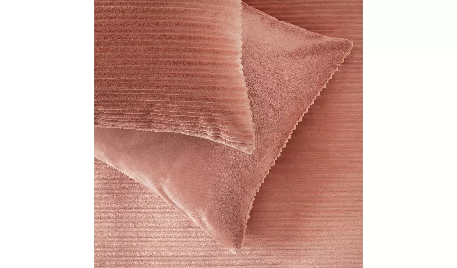 Argos Home Ribbed Fleece Pink Bedding Set - Superking