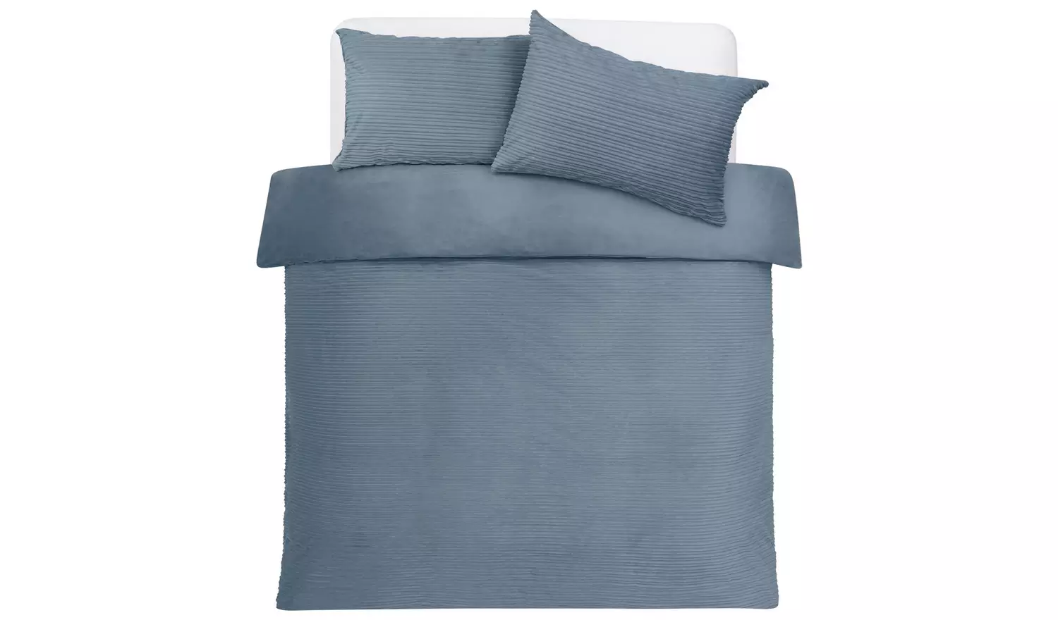 Argos Home Ribbed Fleece Blue Bedding Set - Superking
