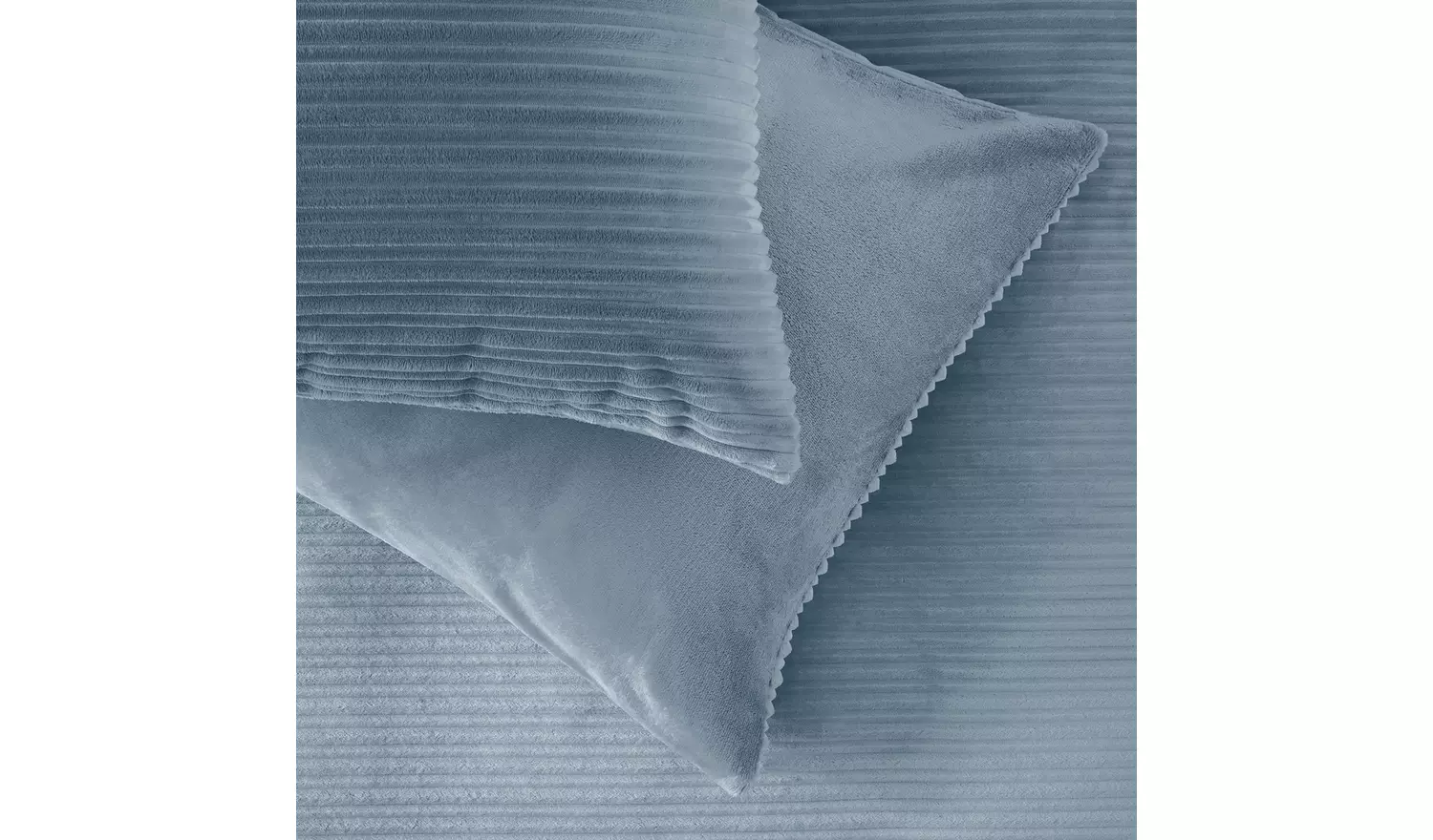 Argos Home Ribbed Fleece Blue Bedding Set - Superking