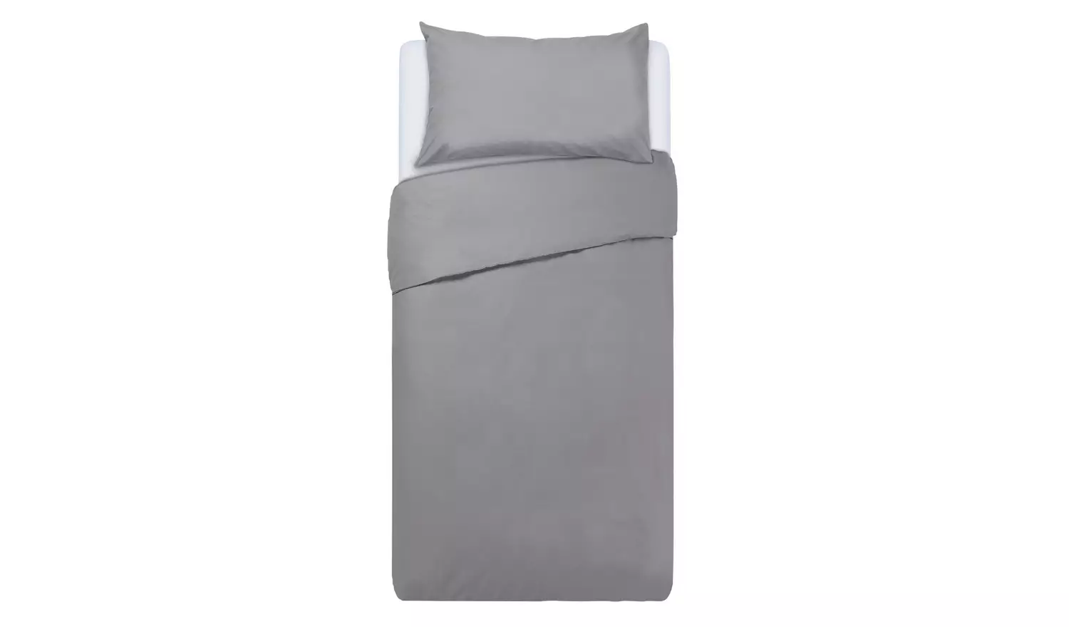 Habitat Easycare Plain Grey Bedding Set - Single