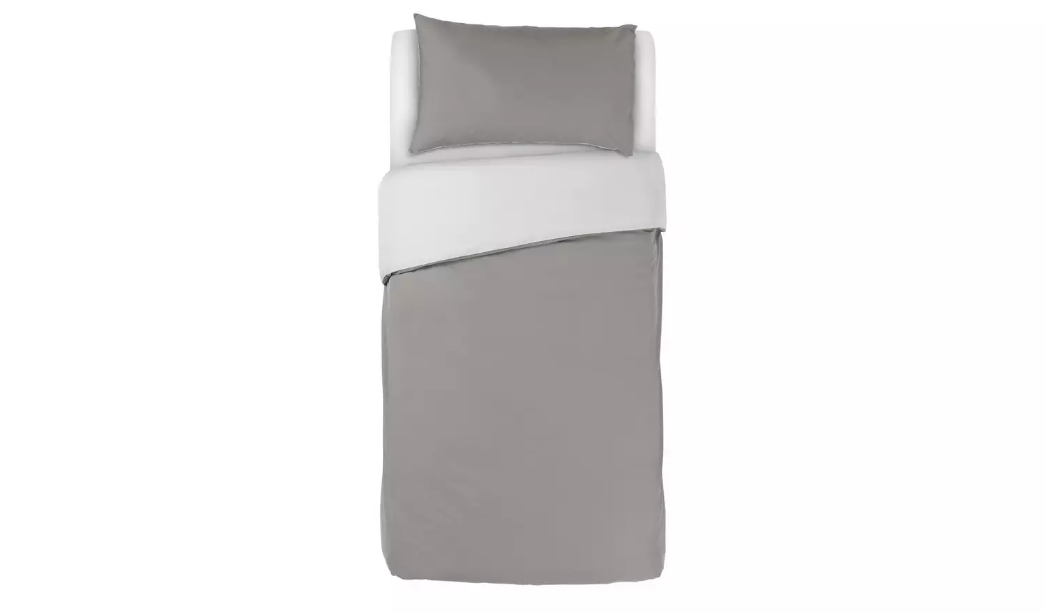 Habitat Easycare Two Tone White & Grey Bedding Set - Single