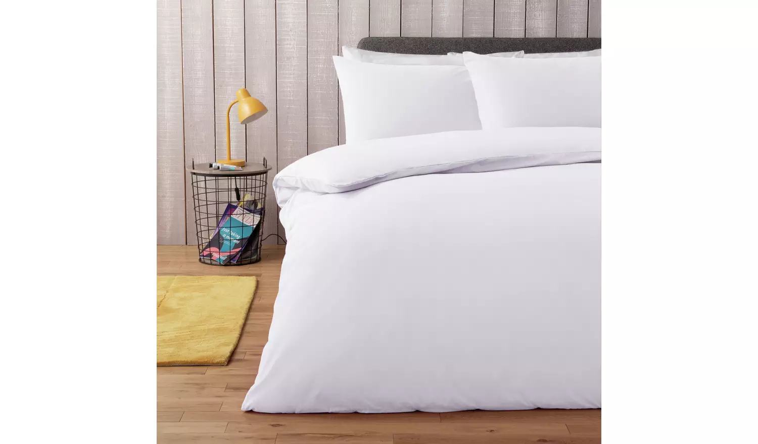 Habitat Easycare Plain White Bedding Set - Superking