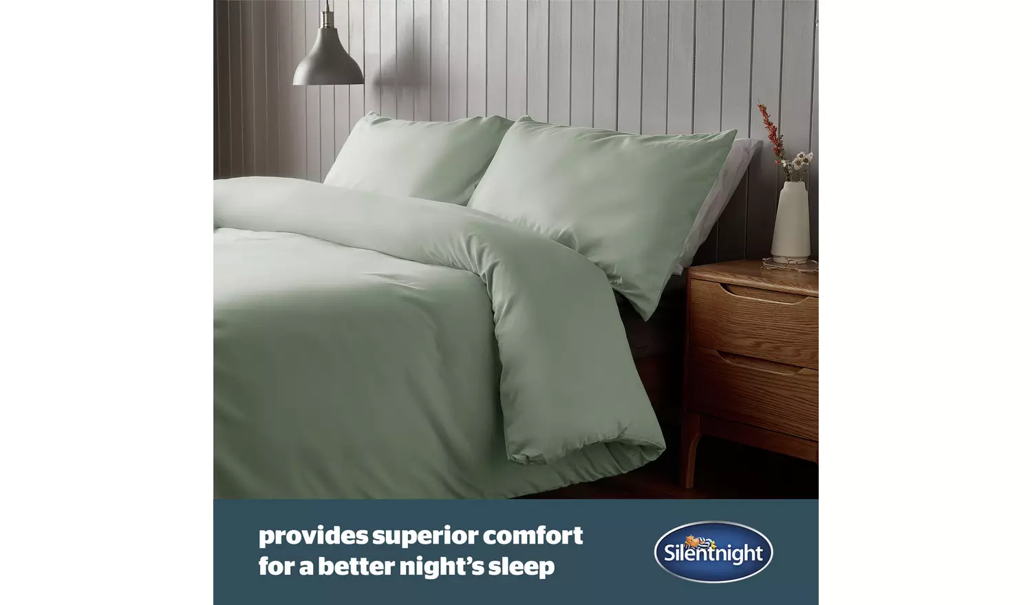 Silentnight Supersoft Sage Green Duvet Set - Double
