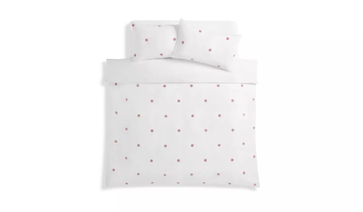 Habitat Tufted Polka Dot Pink Bedding Set - Single