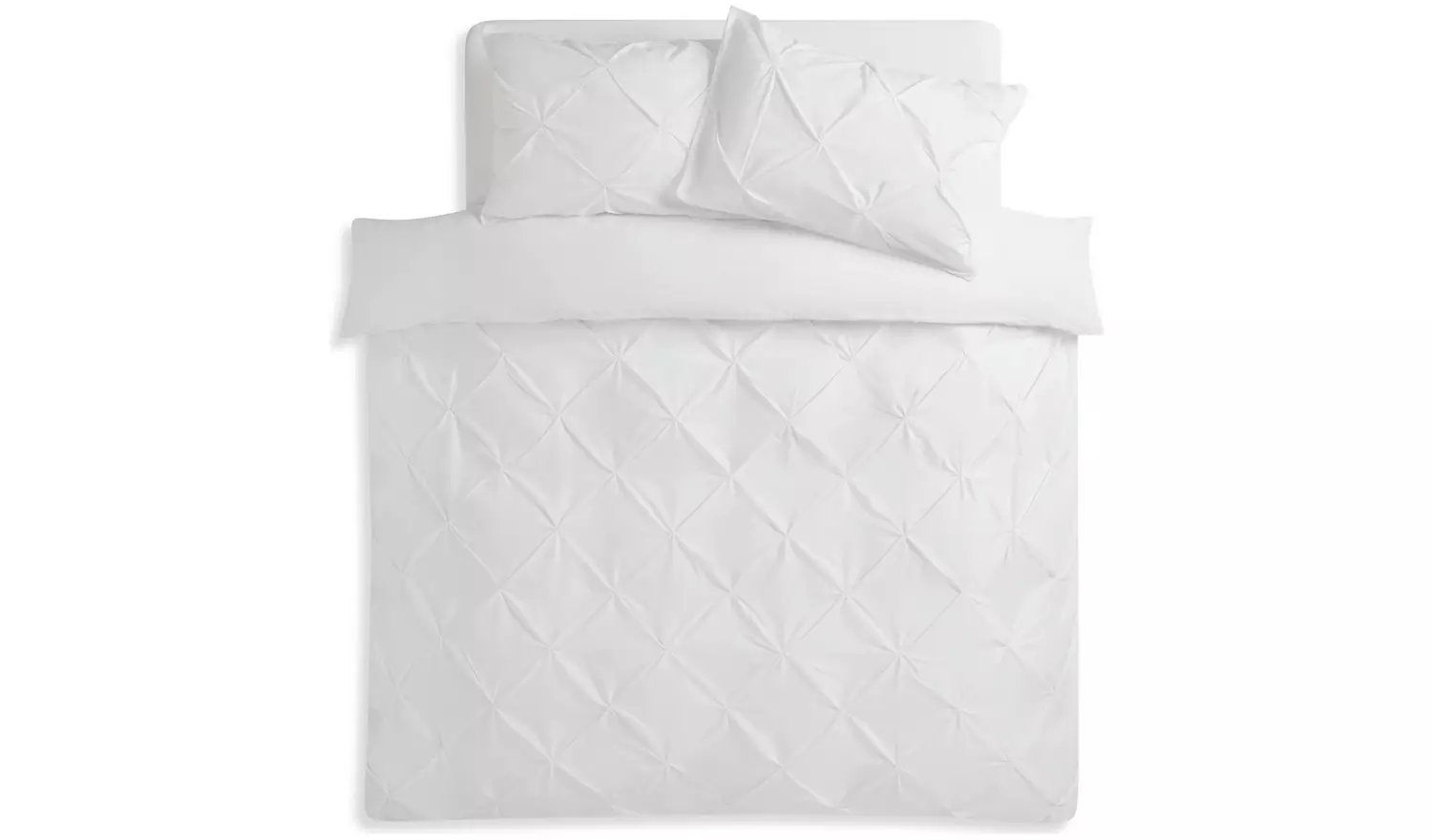 Habitat Pinch Pleat Pintuck White Bedding Set - Double