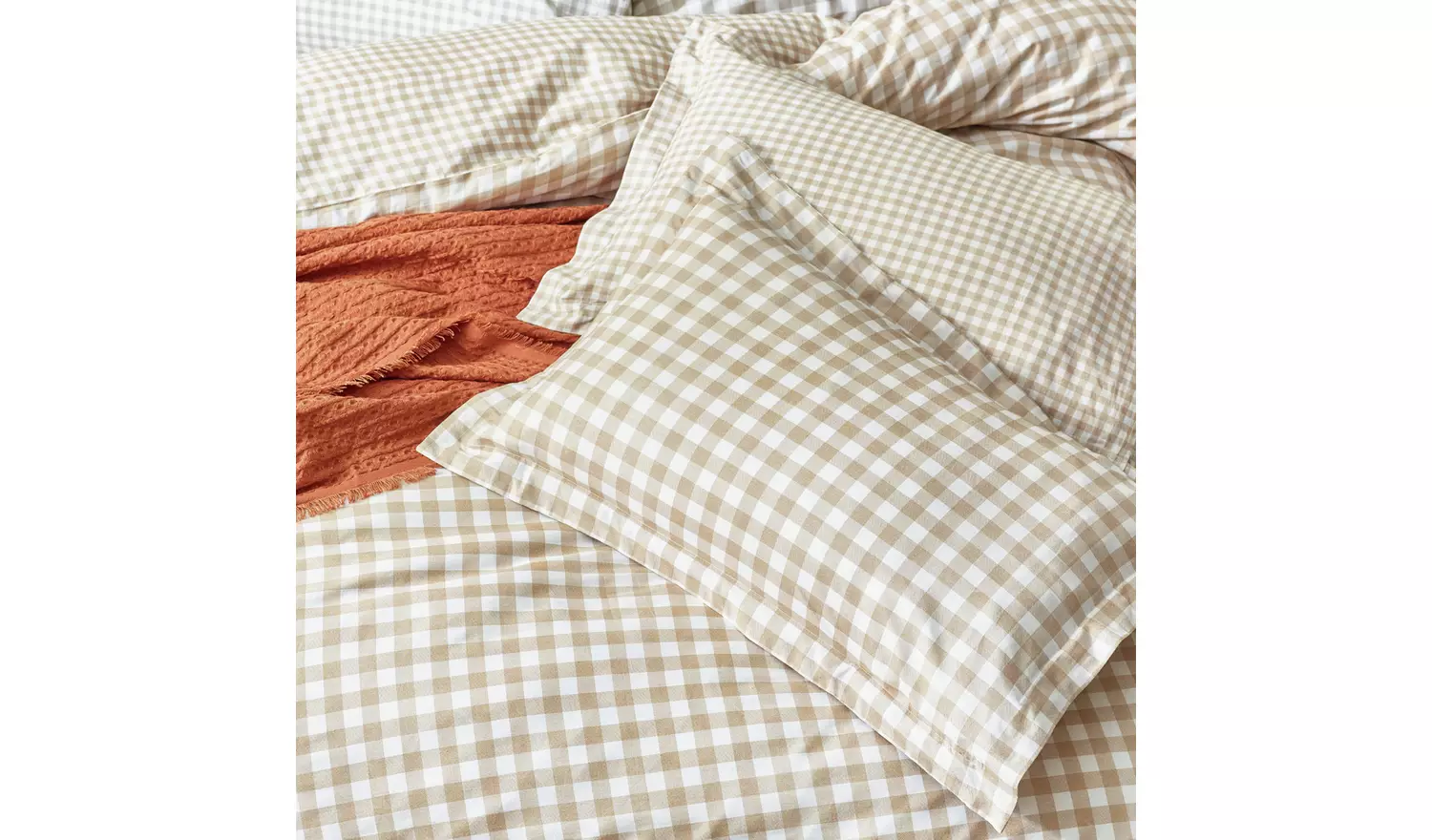 Yard Barton Cotton Check Biscuit Bedding Set - Double