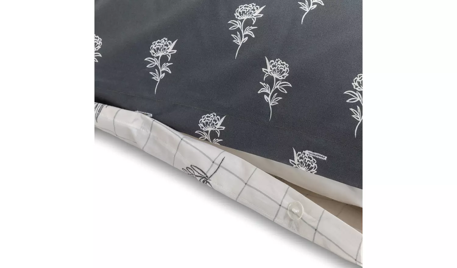 Habitat Floral Grid Print White and Blue Bedding Set - King