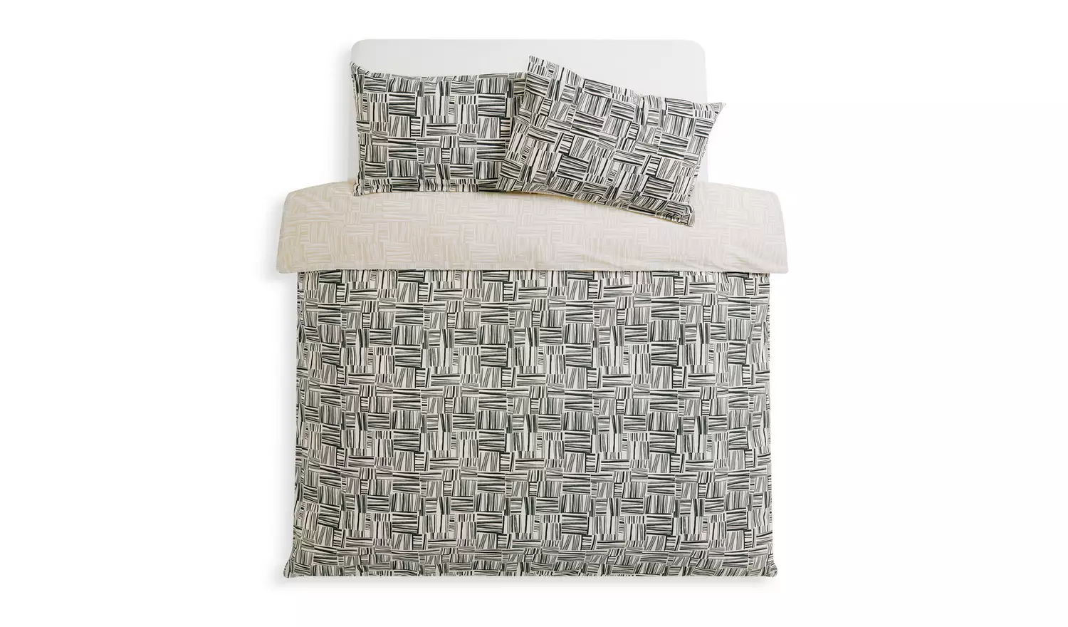 Habitat Reversible Check Bedding Set - King size