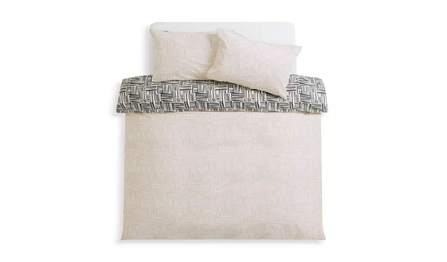 Habitat Reversible Check Bedding Set - King size