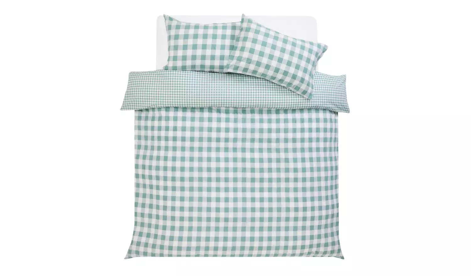 Argos Home Seersucker Check Blue Bedding Set - Superking