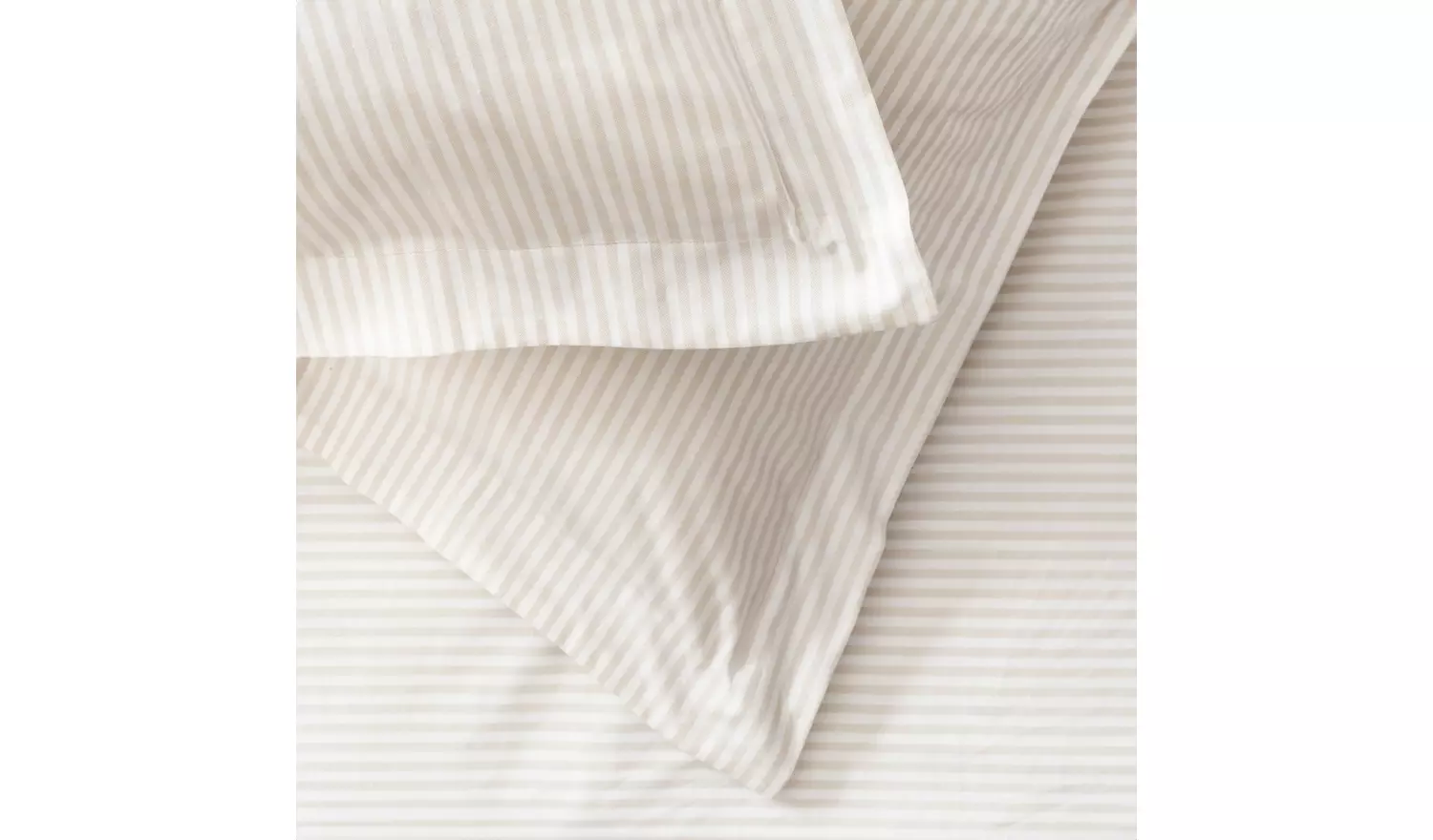 Habitat Cotton Oxford Edge Stripe Cream Bedding Set - Single