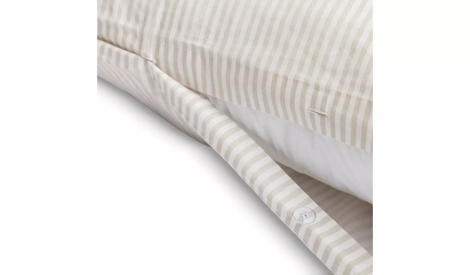 Habitat Cotton Oxford Edge Stripe Cream Bedding Set - Single