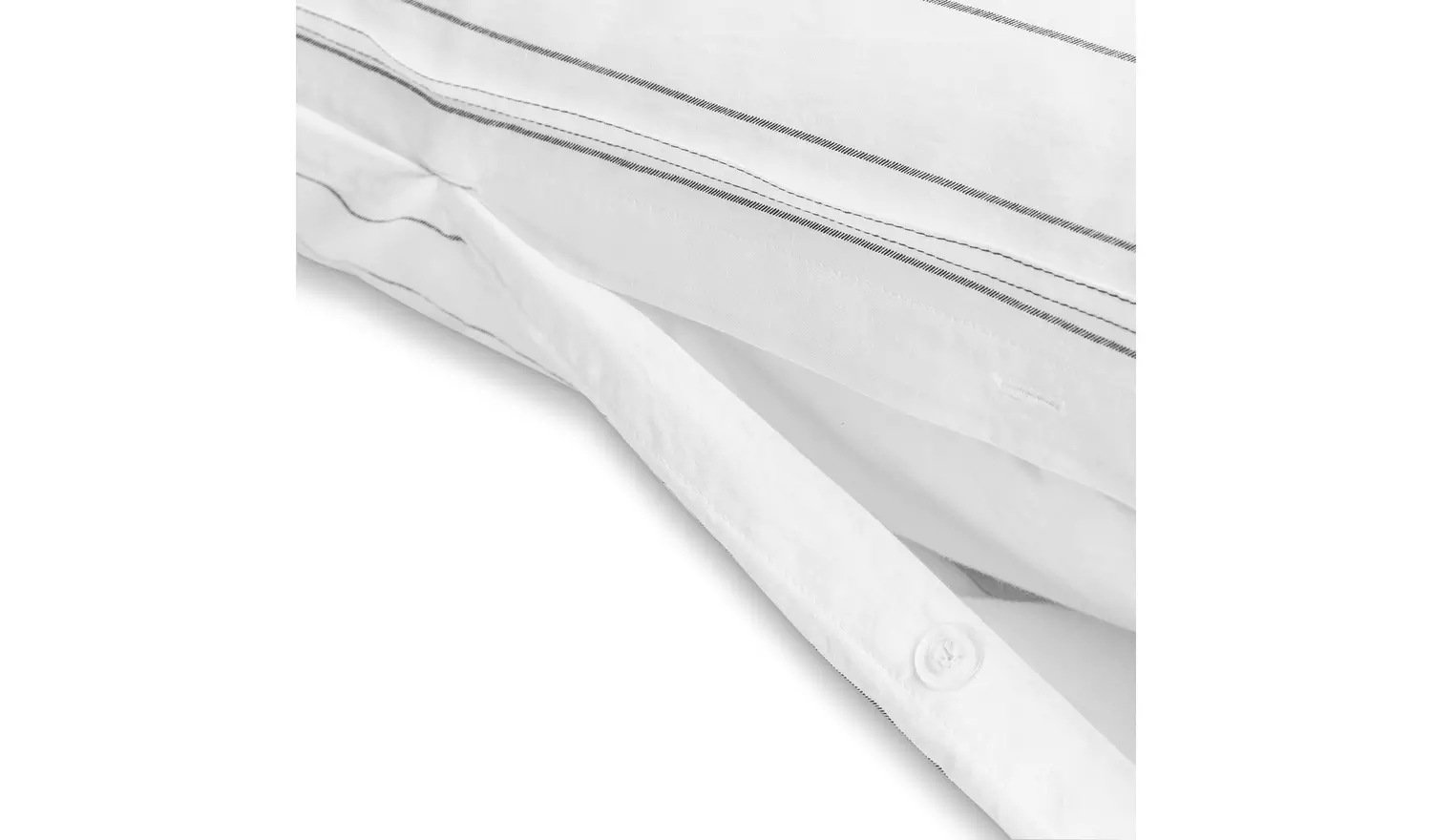 Habitat Cotton Washed Stripe White Bedding Set - Single