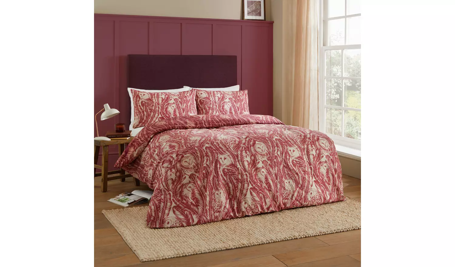 Wylder Albus Red and White Bedding Set - Superking