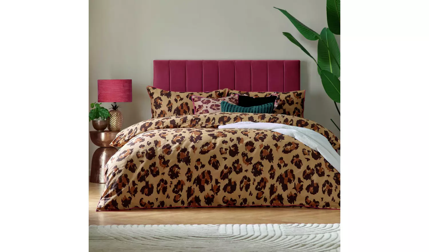 furn True Leopard Print Beige Bedding Set - Single