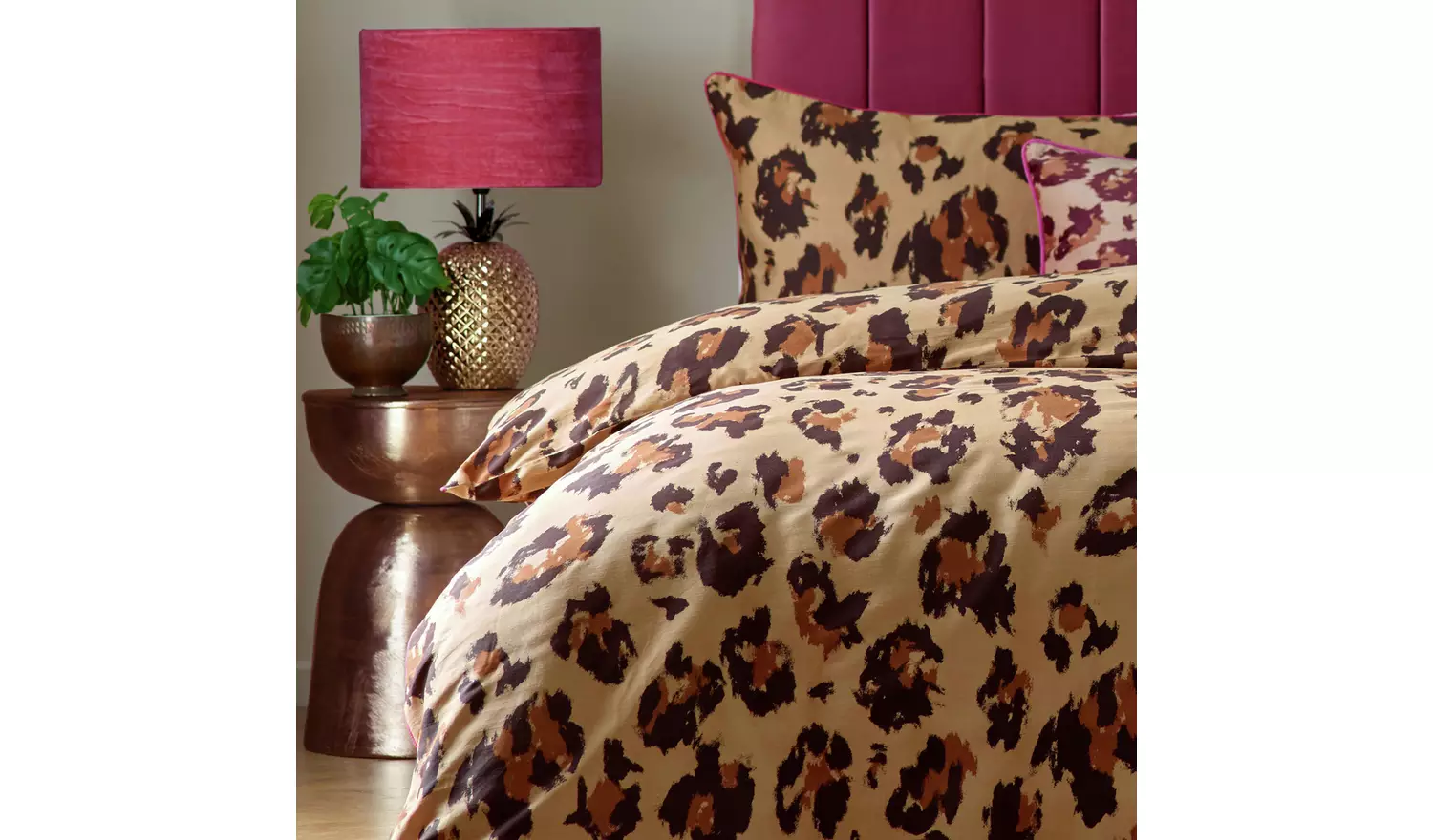 furn True Leopard Print Beige Bedding Set - Single