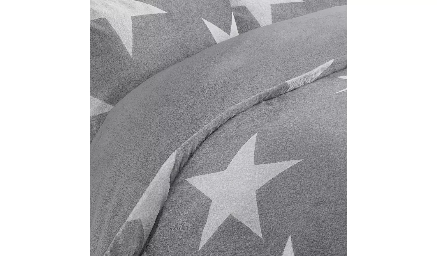 Argos Home Fleece Stars Grey & White Bedding Set - Single
